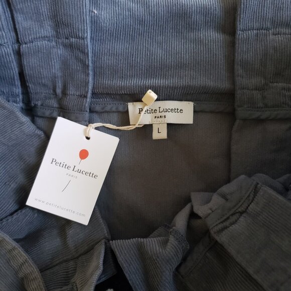 Petite Lucette Paris Skirt Womens L Blue Corduroy Fall Midi Waist Belt NWT - Picture 3 of 6